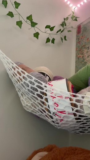 Crochet Hanging Net Tutorial for Yarn Organization