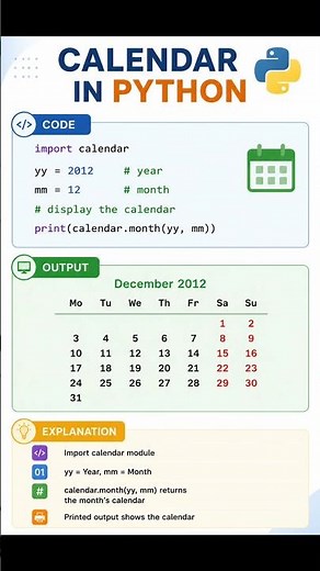 Calendar In Python