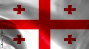 Georgia Waving Flag, Georgia Flag, Flag of Georgia Waving Animation, Georgia Flag 4K Footage