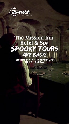 Discover Riverside’s hidden past at the Mission Inn Spooky Tours ✨ From September 4 – November 2, go underground at night and explore the mysterious tunnels beneath California’s most historic hotel. 📅 Thursdays–Sundays 💵 $55 per person (6pm & 8pm) | $65 VIP (10pm) Learn the fascinating history of the Mission Inn while uncovering secrets and stories that few visitors ever get to see. 🌙🔦 Location: The Mission Inn hotel & Spa, Riverside, CA #spookyseason #halloween #riversidecalifornia #socal
