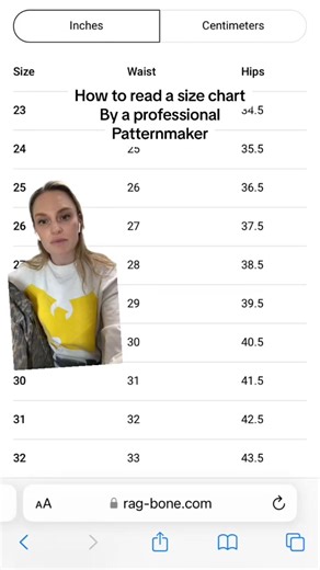 How to read a size chart #sizechart #onlineshopping #patternmaker#greenscreen
