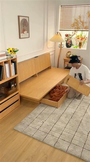 収納付き2WAYローソファ!ナチュラルな木目が心地いい！ #tiaro #tiarosmartfurniture #sofa #minimalhome #sofabed #shorts