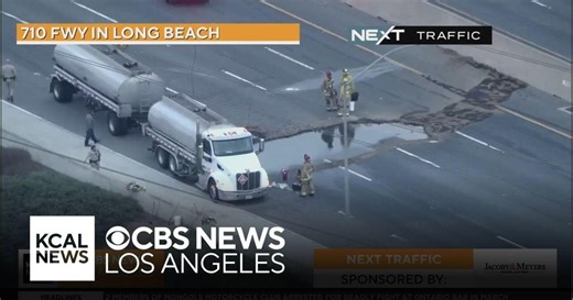 An oil spill caused the full closure of the northbound 710 Freeway in Long Beach Thursday morning
