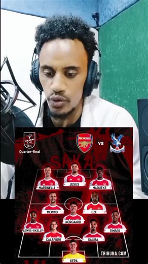 arsenal lineup for today's game with cristal palace #ucl #sports #eplfootball #epl #football @cmando❤Arsenal @ARSENAL & CR7 @Liverpool