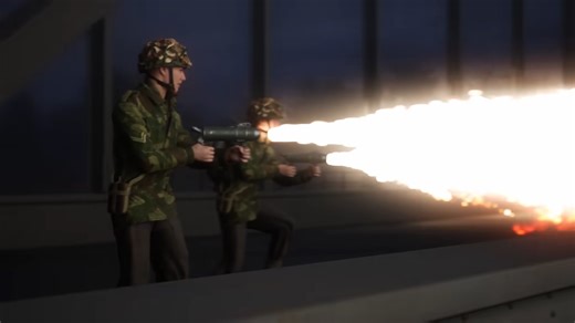 Watch how they defended a bridge using flamethrowers