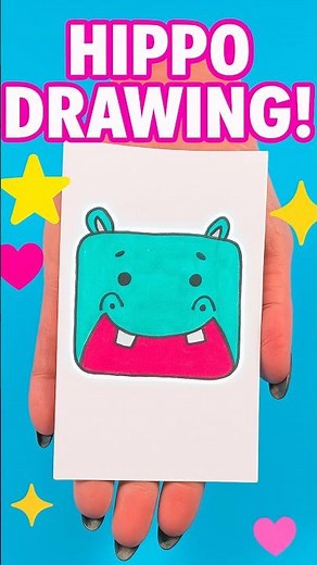 Easy Hippopotamus Drawing for Kids | Fun & Simple Tutorial Step-By-Step #diy #craft #craftyfun #kids