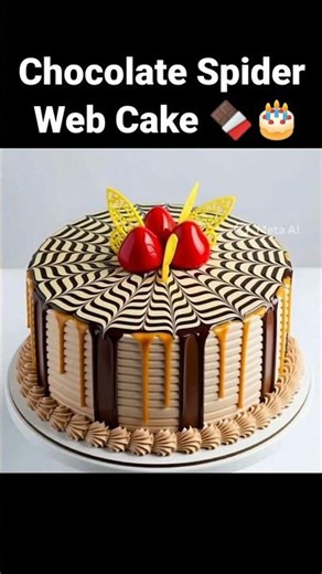 Chocolate Spider Web Cake 🕸️🍫 | #shorts #cake #happybirthday #birthday #trendingvideo