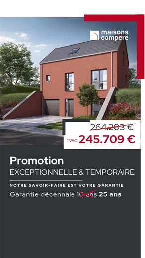Promos exceptionnelles et temporaires sur vos modèles de maisons préférés. 﫶 Et une garantie “décennale” de non pas 10 mais 25 ans ! Maisons Compère, notre savoir-faire est votre garantie.  Découvrez vite notre catalogue gratuit, 408 pages avec plans et prix. | Compere | Facebook