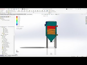 CFD Analysis Shell & Coil Heat Exchanger Use Solidworks
