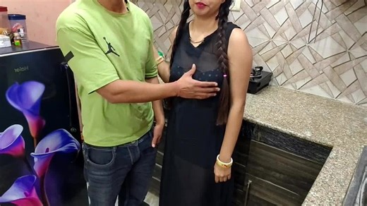 Desi bhabhi bent over kitchen counter takes devar's rough pussy pounding hindi