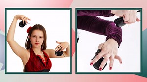 Vaguelly 1 Pair Spanish Castanets Black Wooden Castanets Spanish Hand Percussion Instruments Finger