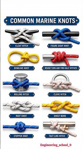 ⚓ Common Marine Knots Explained | Uses of Essential Sailing & Boating Knots 🪢⚙️