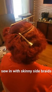 I pulled up to get my girl right! She wanted this trending swwin with the side braids. Fun fact! I started my career braiding the boys' hair on my front porch. Then the box braided bob came out, and I had to master them... I'm not really a braider anymore... but I can braid you down!! #trendingstylea #redhead #braidedweave #weaves #lemonadebraids #njhairstylists | Ultimate Hair Designs Studio
