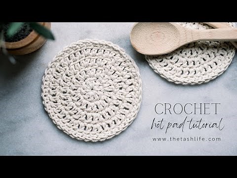 DIY Crochet Hot Pad with Macrame Cord Tutorial