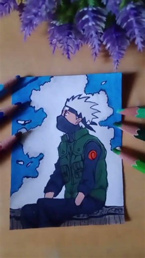 ✨💙Legendary Kakashi Drawing⚡🔥 #shortvideos #kakashihatake #animeeart #colouring #naruto #copyninja
