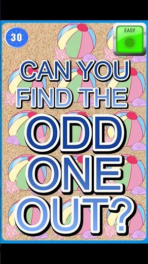 Can You Find The Odd One Out In Just 30s?🏖️ - 🟢 Easy Challenge 🟢 - 🔍 Odd One Out! 🔍