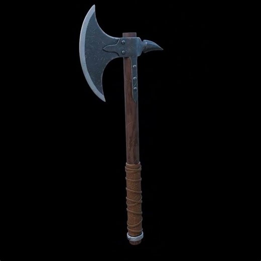 Medieval Axe 3D Model | Game Ready | PBR | Blender, FBX, OBJ Download