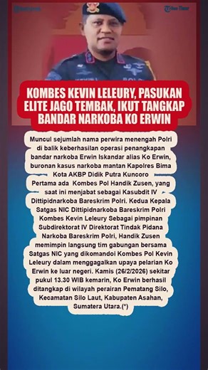 Kombes Kevin Leleury, Pasukan Elite yang Jago Tembak, Ikut Tangkap Bandar Narkoba Ko Erwin