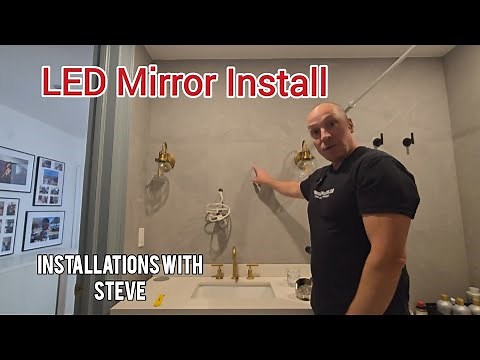 How to hang an LED mirror onto tile. Electrical hook up plus drilling through tile