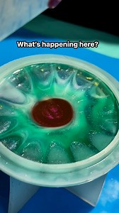 Metallic pigments are denser than resin, and when they’re added to the mixture, they tend to sink to the bottom due to gravity. The magenta color was a mix of glitter alcohol ink and mica metallic powder. So when I added it last it quickly sunk to the middle. #resinarttips #resincraft #artbymalhotra | Art by Malhotra