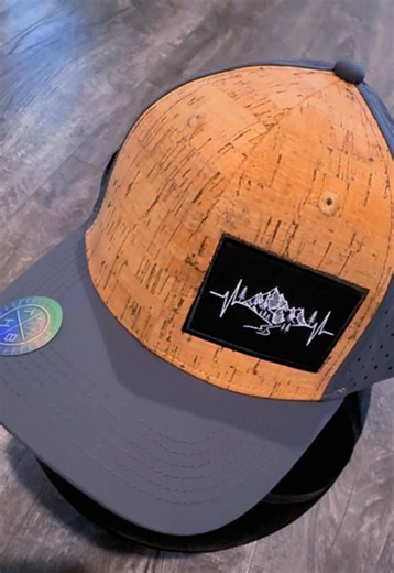 The Heartbeat Brand Mountains Hat - Baseball Hat Fit - Cork - Charcoal - Laser Mesh #menswear #streetwear #fashion #cap #designer