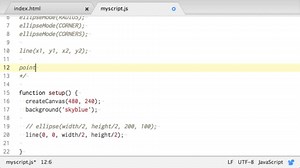 #06 ellipse()やline()を使ってみよう | p5.js入門 - プログラミングならドットインストール