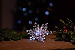 Alpine Snowflake Light Decor with 1 LED & Timer, 4" Tall Pack of 48