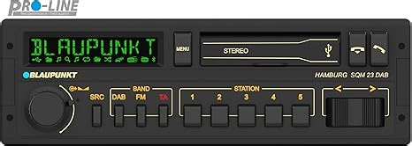 Blaupunkt Hamburg SQM 23 DAB, 1-DIN Autoradio, Youngtimer-Design, DAB+, Bluetooht, Freisprecheinrichtung, USB, Lenkradfernbedienung, Sub-Out, Variocolour, 4x50 Watt, 12V