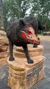 546K views · 7.9K reactions | The Full Process of Creating Mephisto from the Diablo Game!  #DiabloIV #wolf #chainsaw #sculpture #woodworking | Michael Jones Chainsaw Sculptor | Facebook