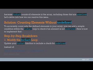 How to Effectively Count Elements in an Array Without Counting undefined Values