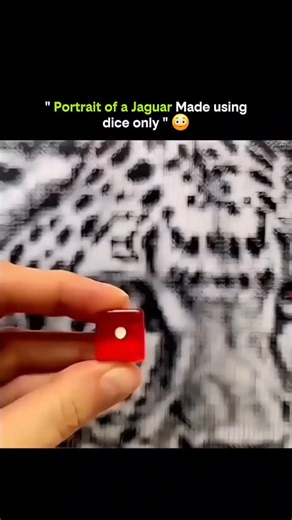 Knowledge Matrix on Instagram: "When art meets precision — a jaguar created entirely from dice! 🎲🐆 This incredible artwork shows a jaguar portrait built using thousands of dice, each carefully placed to form shades, contours, and details. It’s not just a visual masterpiece — it’s a testament to patience, planning, and the power of patterns. 1️⃣ Planning the design 🖌️ The artist starts with a detailed grid layout or reference image, determining how each dice color and orientation will create s