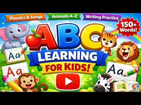 ABC Learning for Kids 📚 Phonics, Animals, Writing & 150+ Words | Full Preschool Learning Video