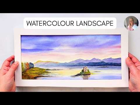 Paint a Serene Castle Island in Watercolor - Step by Step Tutorial