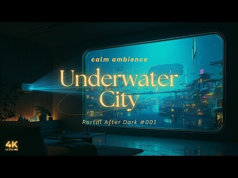 Underwater Cyberpunk City | 4K Window View Ambience | Aquatic Metropolis | 3 Hours Relaxation