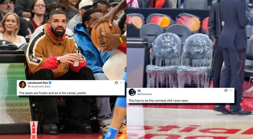Drake’s Courtside Seats at Toronto Raptors Arena Go Ice Cold as Fans Let the Wild Jokes Fly