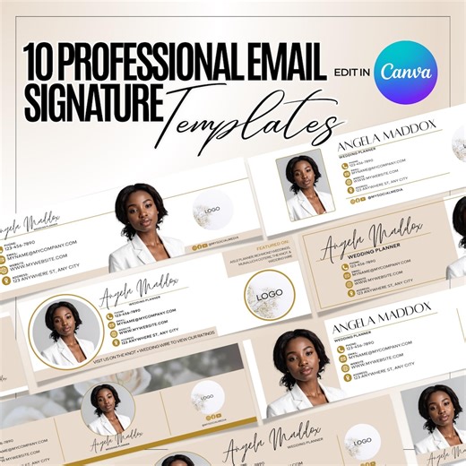 10 Professional Email Signature Templates: (digital Download) - Etsy