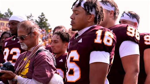 Looking back to our home opener and the Saginaw Chippewa Indian Tribe Drum Ceremony, a moment rooted in respect, tradition, and gratitude, as we prepare for our bowl game. #FireUpChips | Central Michigan Football