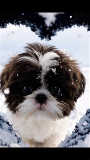 The most beautiful flower blooming in the snow is sometimes a tiny paw print 🐾 #shihtzulifestyle | My shih tzu