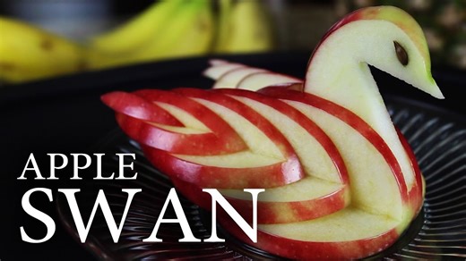 Here's how to carve an edible apple swan step by step