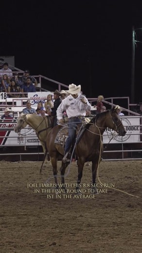 Joel Harris with his 8.8 seconds run in the final round 📍Dodge City Roundup#tiedownroping #rodeo