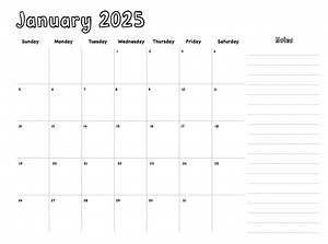 2025 Printable Chalkboard Calendar With Notes – Fun & Whimsical Design, Horizontal, Instant Download - Etsy Canada