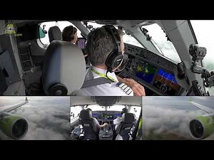 Beautiful Captain Marina lands beautiful AirBaltic A220 in not so beautiful Dublin weather[AirClips]