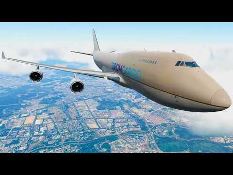 [P3D V5.3] PMDG Boeing 747-45E(BDSF) Rom Cargo Airlines YR-FSB RCR3320 EHBK-VHHH Landing VHHH