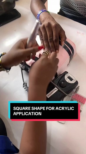 How to File Slim Square Acrylic Nails | Beginner Hack