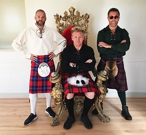 Gino D'Acampo has Gordon Ramsey and the rest of Scotland in stitches as he dons kilt and 'transforms into Justin Beaver'