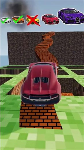 Big&Small Bugatti VS Mario&Minecraft Bridge #beamngdrive