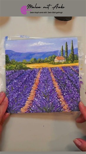 Just painted this in the member livestream 🥰🎨🥳 Lavender in Tuscany #acrylicpainting