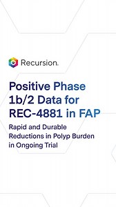 Today we announced positive Phase 1b/2 results from our ongoing TUPELO trial evaluating REC-4881 in patients with familial adenomatous polyposis (FAP) – a rare, inherited disease with no approved pharmacologic treatments.Treatment with REC-4881 demonstrated rapid and durable reductions in polyp burden in the study, with a median 43% reduction in total polyp burden (n=12) after 12 weeks of treatment. 82% of evaluable patients (9 of 11) maintained reductions at Week 25—12 weeks after stopping ther