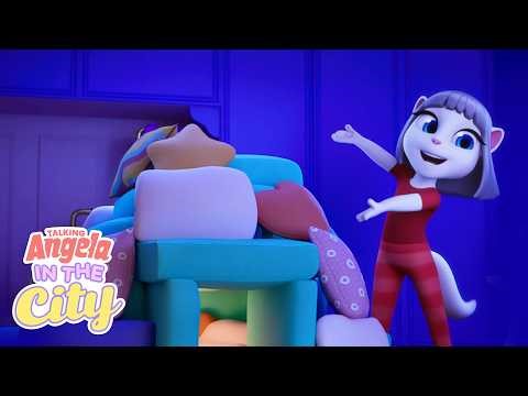 Pillow Fort ⛈️🏰 Talking Angela: In The City | Cartoons for Kids