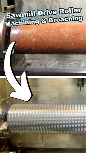 Sawmill Drive Roller | Machining & Broaching⚙️ #reels #machining #engineering #fblifestyle | Cutting Edge Engineering Australia
